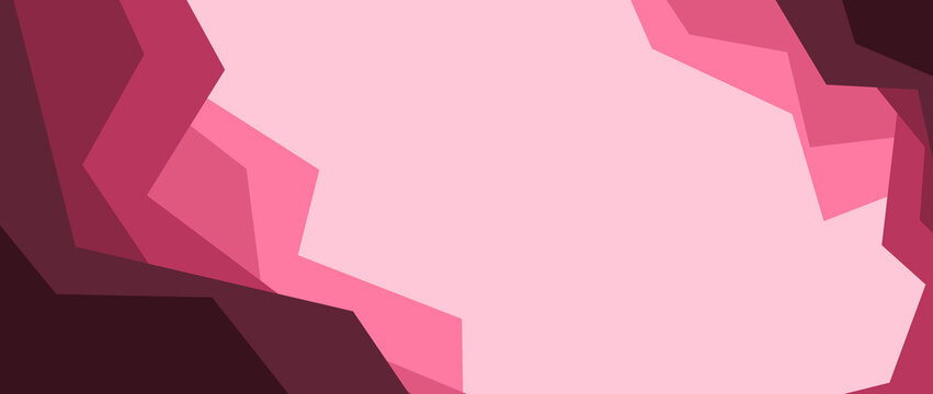 bright pink geometric waves pattern banner. Elegant wavy vector background 