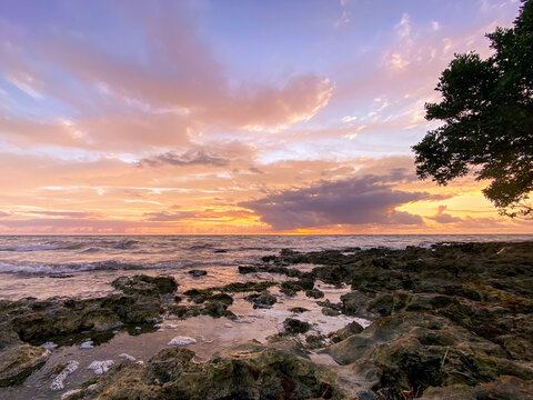 Sunrise from Elliott Key in the Florida Keys, Biscayne Bay National Park, Florida USA