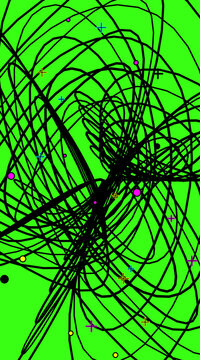 Psychedelic Y2K Spirograph Background with Thick Lines in Toxic Green and Magenta
