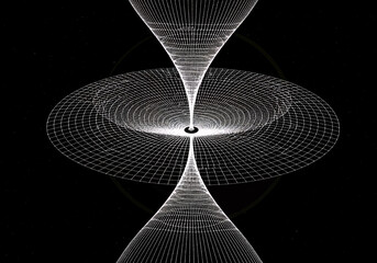 Conceptual illustration of a wormhole in spacetime © Mamun