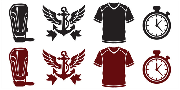 Muscular Arm Flexing in Maroon and White Athletic Jersey Vector Illustration
