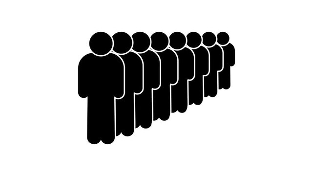 group of people, crowd, set of icons stick man figure stickman standing