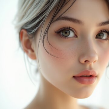 close up portrait of young woman