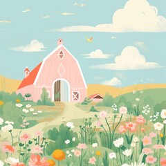 Fototapeta premium Farm farm architecture outdoors.