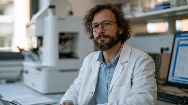 Microfluidics engineer observing real-time cell viability results from a lung-on-chip organ model during anti-inflammatory compound testing in a pharmaceutical development