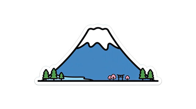Mountain Landscape With Snowy Peak.