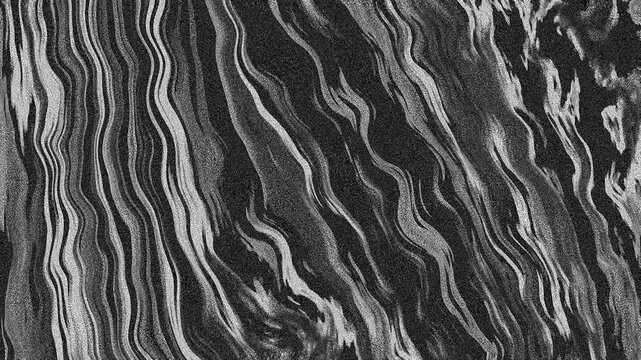 Abstract grayscale marble texture featuring flowing vertical waves, layered lines, and organic movement. Grunge texture background animation.