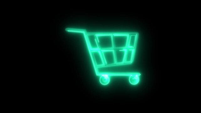 A glowing neon man with dustbin icon animation. Beggar homeless guy near trash can for concept, Recycle basket icon. Office trash icon. 4K Video motion graphic animation.