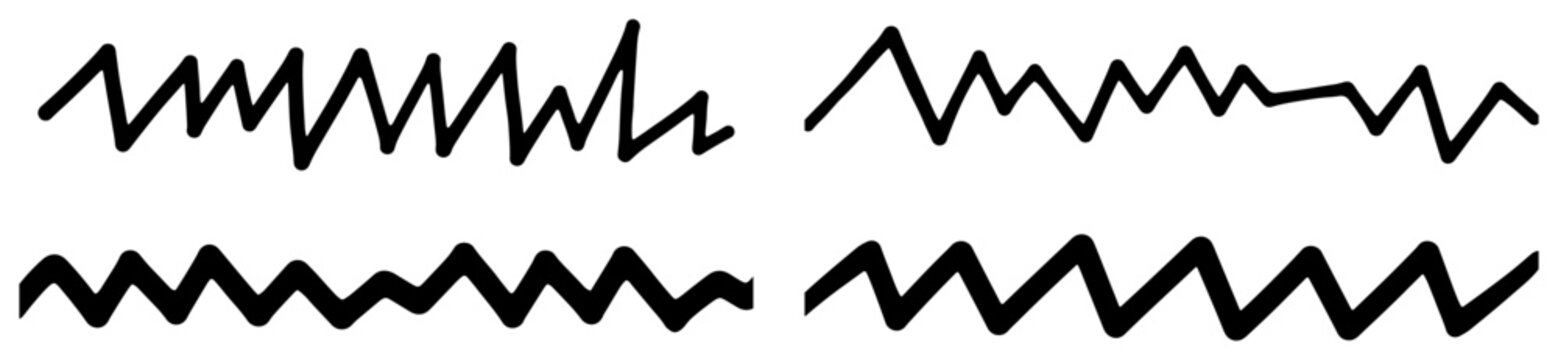 Zigzag jagged lines and sawtooth borders in bold hand drawn style