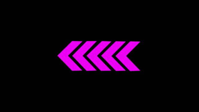 Arrow icon animation, left direction loop, right to left arrow sign, loading animation concept. lift-directional arrow loop animation .Arrow sign animated on a black background. 4k video.