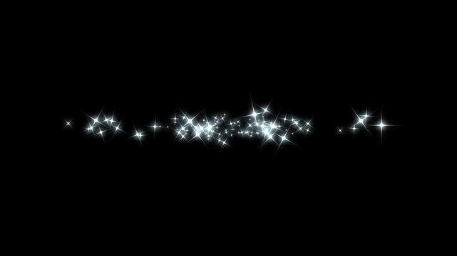 Glitter sparkle star on shiny glowing stars effect animation, twinkle stars blast, blinking stars pop up animation on black screen background, shiny glowing glitter stars animation. 4k