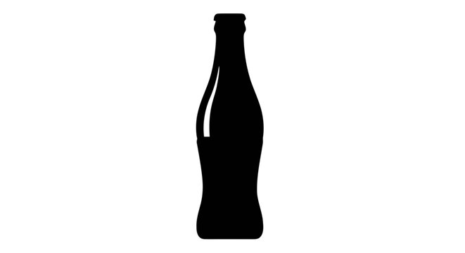 Vector illustration of silhouette of a classic glass soda bottle on a transparent background