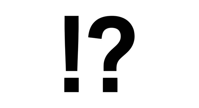 Vector illustration of exclamation and question mark punctuation symbols on a transparent background