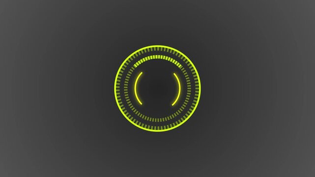 circle digital tech cyberspace loader with rotation loop speed animation on black background.4k video