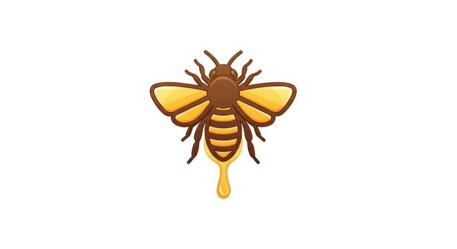 Honeybee with honey dripping down.