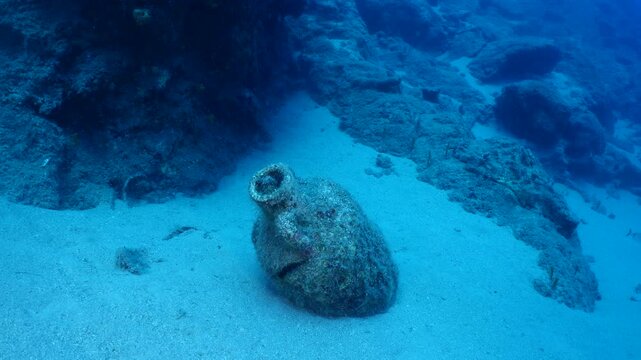 amphora pieces underwater ancient antic amphoras scuba divers to explore and discover deep water