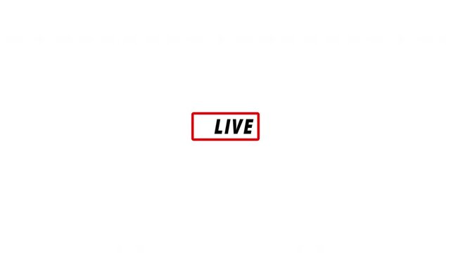 Live Button icon animation with transparent background in 4k, Perfect for shows and social media Live streaming icon animation on transparent background with alpha channel.