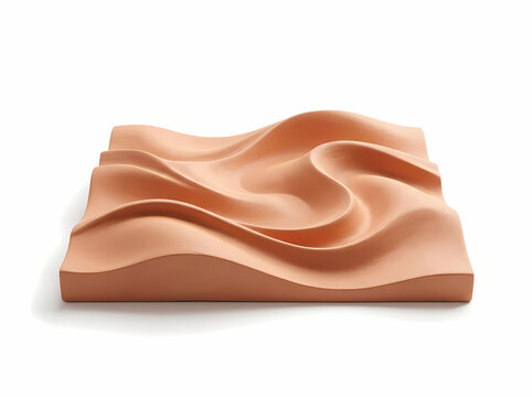Abstract peach color wavy 3d shape surface