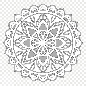 Intricate decorative circular mandala pattern with symmetrical floral geometry ornament circular symmetrical