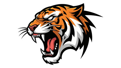 Roaring Tiger Head Mascot Logo © Four
