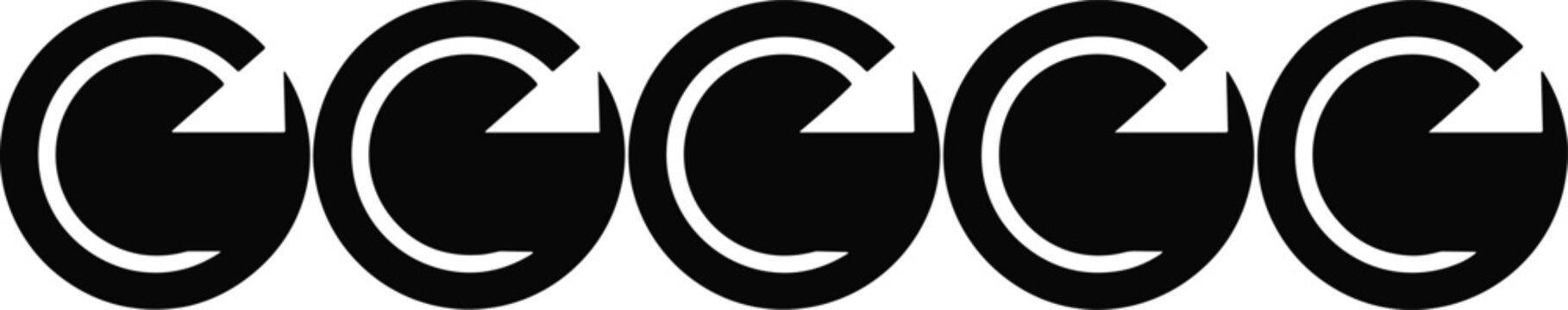 Row of circular rotation arrow icons representing cycle, repetition, and renewal concepts in modern minimalist design