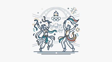 Elegant unicorn with flowing mane and tail illustration. © Kucing