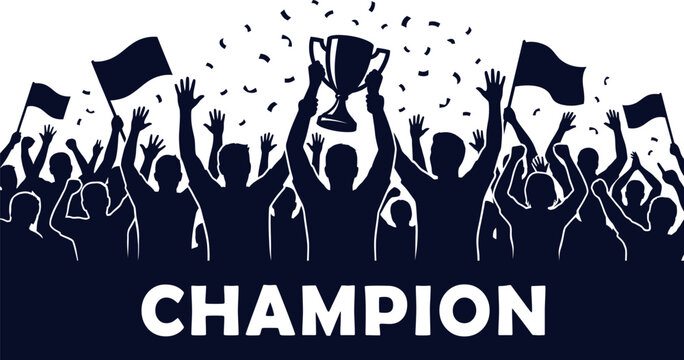Fifa world cup champion celebration silhouette graphic