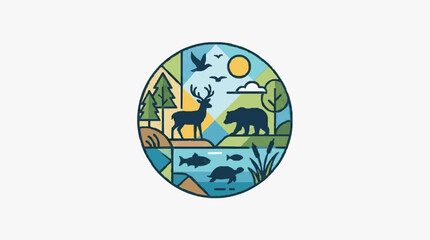 3D rendered globe with cartoon animal characters. © Kucing