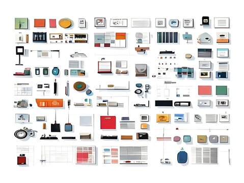Colorful geometric infographic design elements collection.