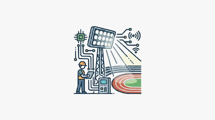 Isometric illustration of a vintage steam locomotive with colorful details. © Kakasi