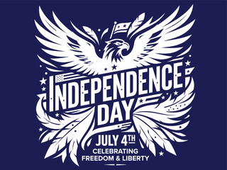Naklejka premium Independence day celebrations july 4th freedom and liberty