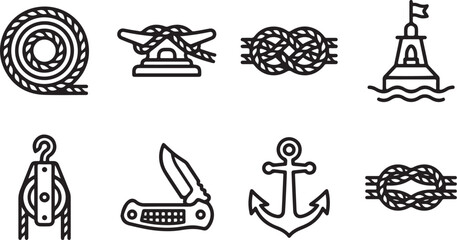 Fototapeta premium Set of nautical and sailing icons
