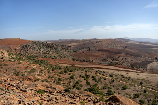 Panoramic View from the Hilltop at Tiddis Roman Ruins Looking Toward Constantine