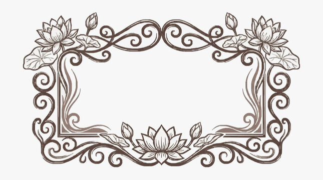 Elegant ornate decorative border with floral and scroll motifs.