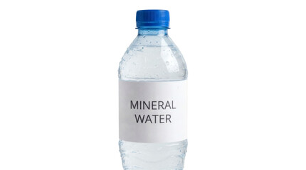 Fototapeta premium Plastic Mineral Water Bottle with Blank Label on White Background
