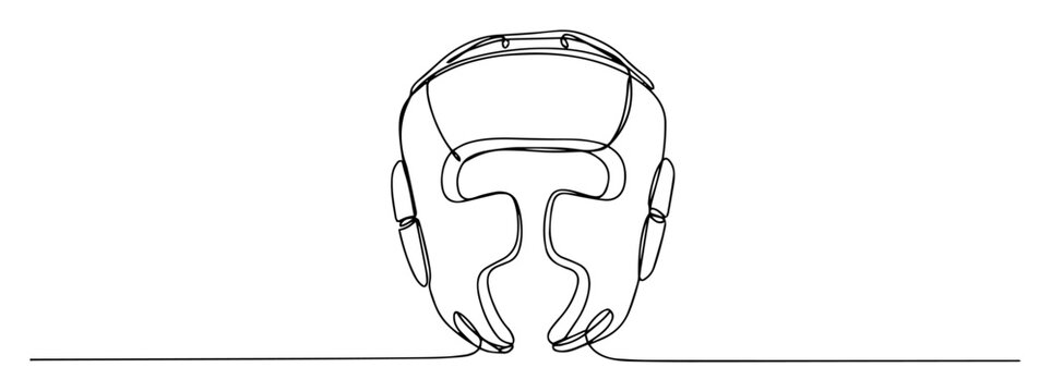 boxing headgear front view monoline laser cutting vector