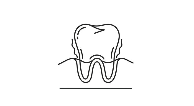 Tooth icon, dental care, oral hygiene, healthy gums, enamel protection, dental health concept