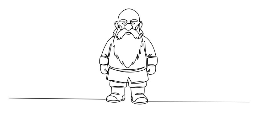 thin line black laser cutting vector dwarf cartoon character