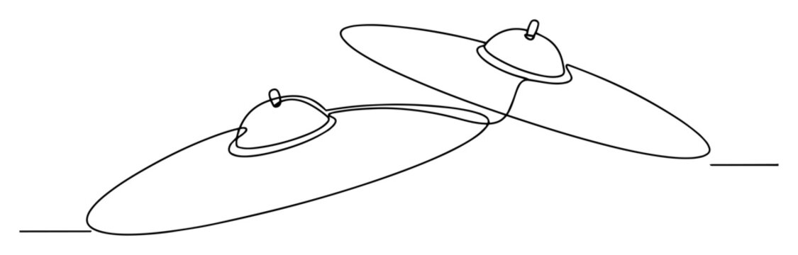 vector one line drawing of cymbals percussion instrument