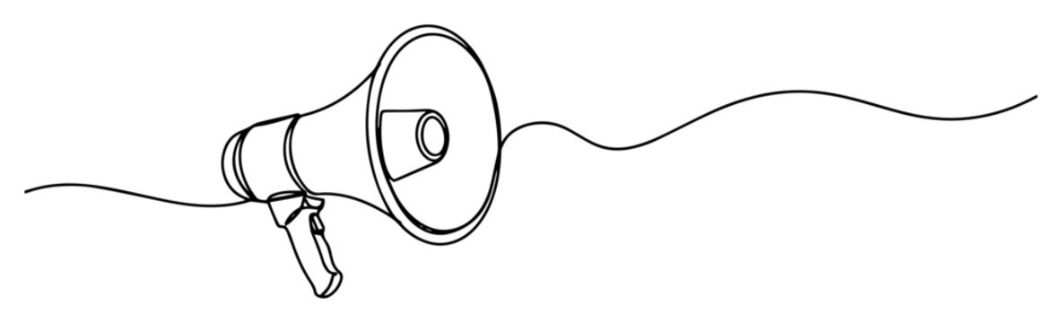 megaphone line icon &ndash; public address loudspeaker