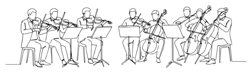 string quartet lineart – classical chamber ensemble © Wieslaw
