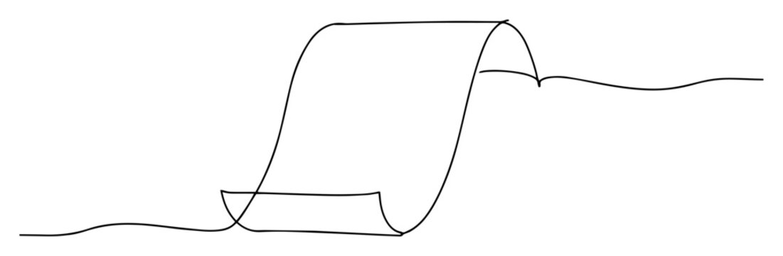 soundwave curve lineart &ndash; audio signal ribbon form