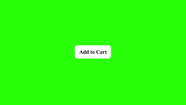 Add to cart button click animation with white arrow cursor on green screen surface.