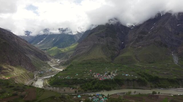 Remote Himalayan Landscape with Mountain Roads and Valley Views