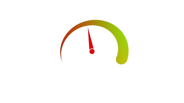 Performance Speedometer Gauge Line Icon Animation Indicating High Speed and Fast Acceleration on White Background