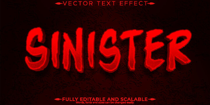 Horror scary  text effect, editable blood and skeleton text style
