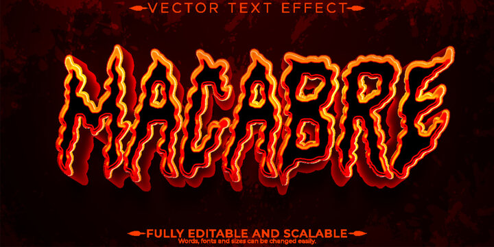 Horror scary  text effect, editable blood and skeleton text style