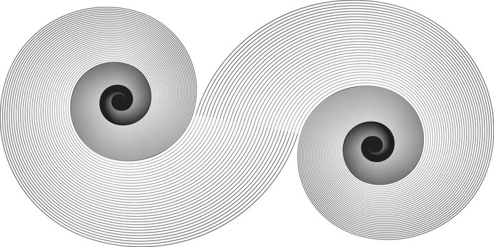 Two black and white optical illusions with concentric circles