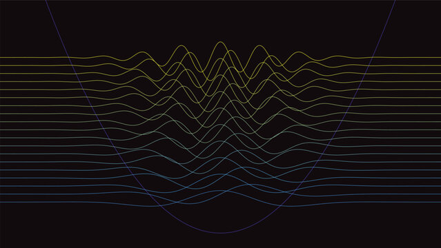 Schr&ouml;dinger harmonic oscillator energy waves on dark background