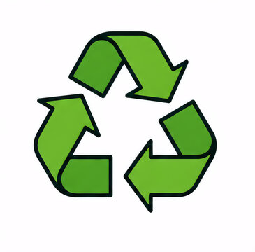 Recycling Symbol mit drei gr&uuml;nen Pfeilen als Kreislaufwirtschaft und Umwelt Konzept